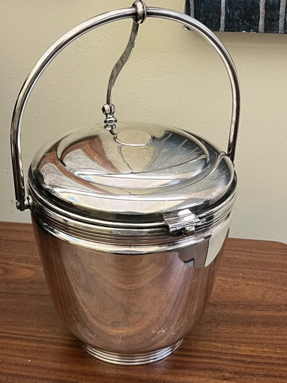 Vintage The Scheffield Silver Co made in USA Ice Bucket with Handle